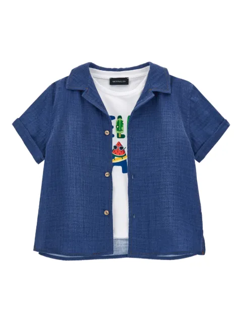 Monnalisa buttoned collared shirt set