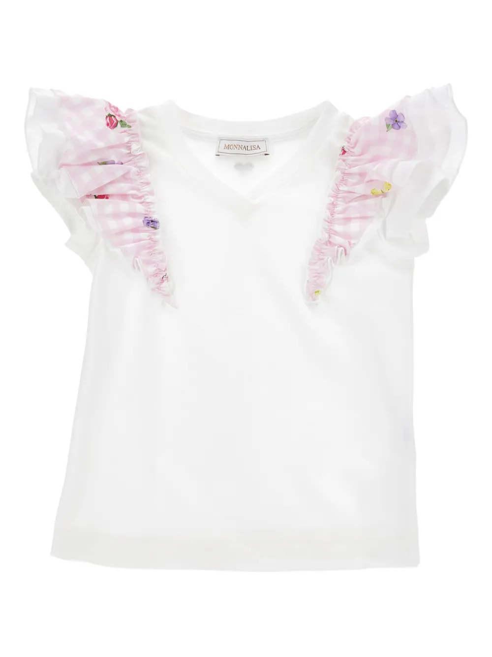 Monnalisa T-shirt con ruches - Bianco