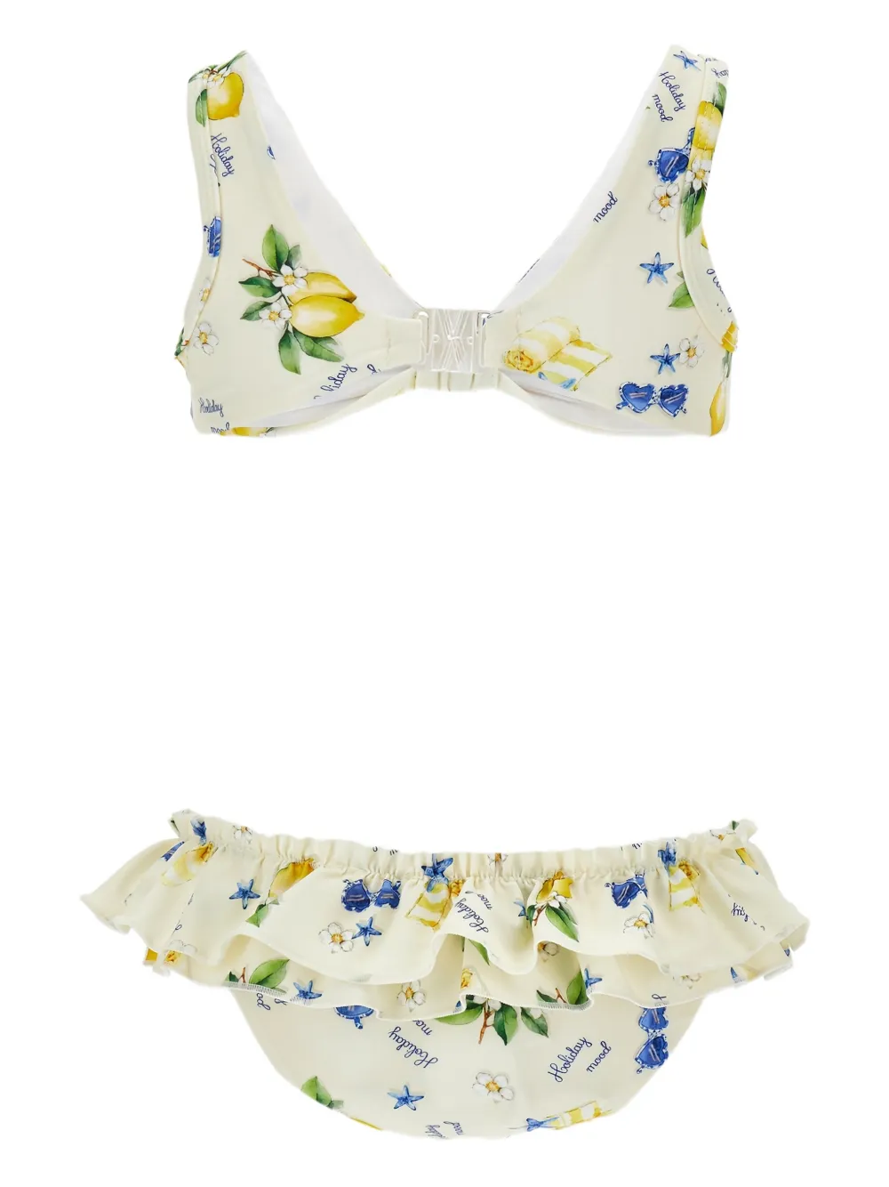  Monnalisa Ruffled Printed Bikini - Neutrals 