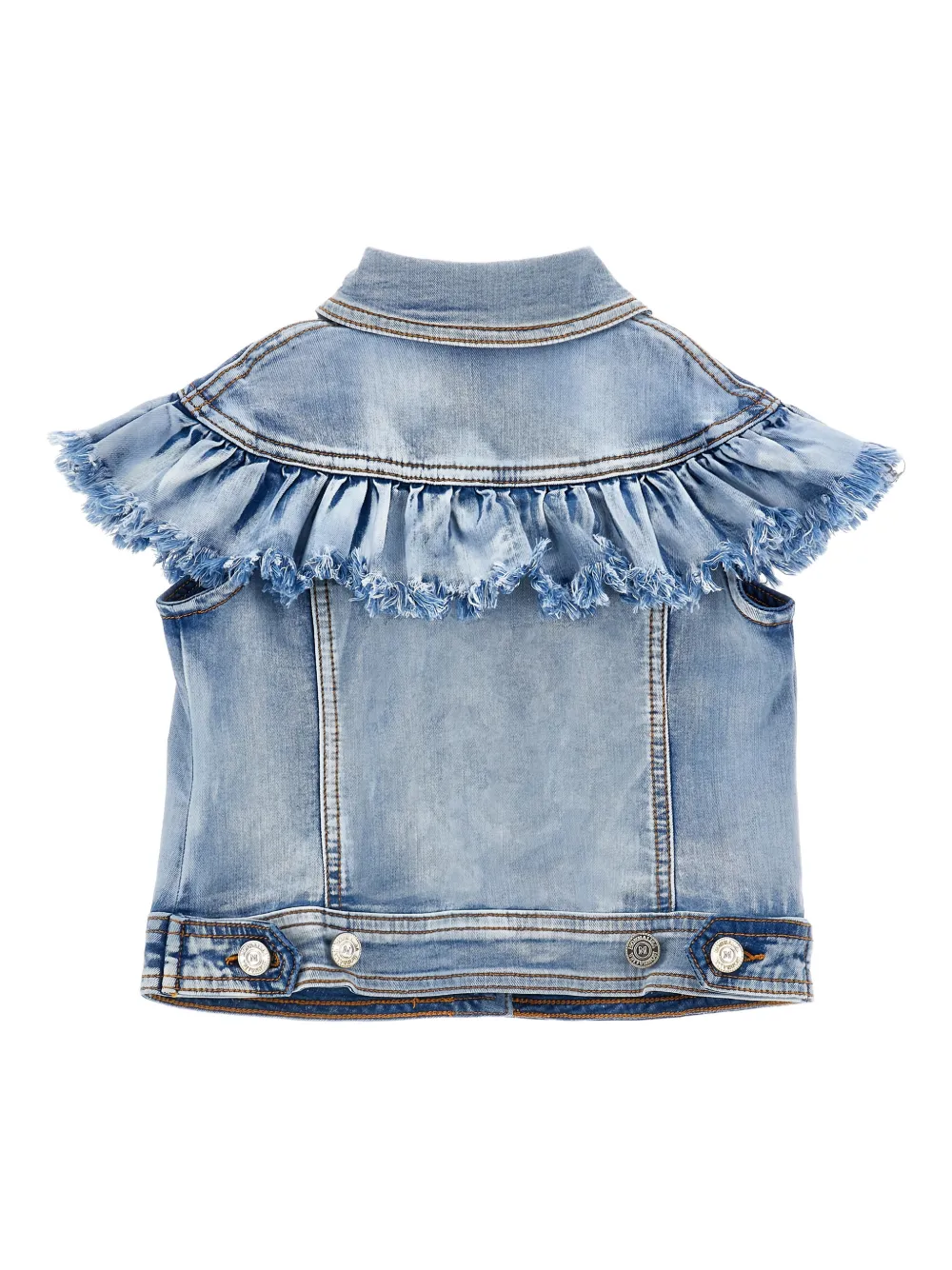 Monnalisa Gilet met ruches en citroen-applicatie Blauw