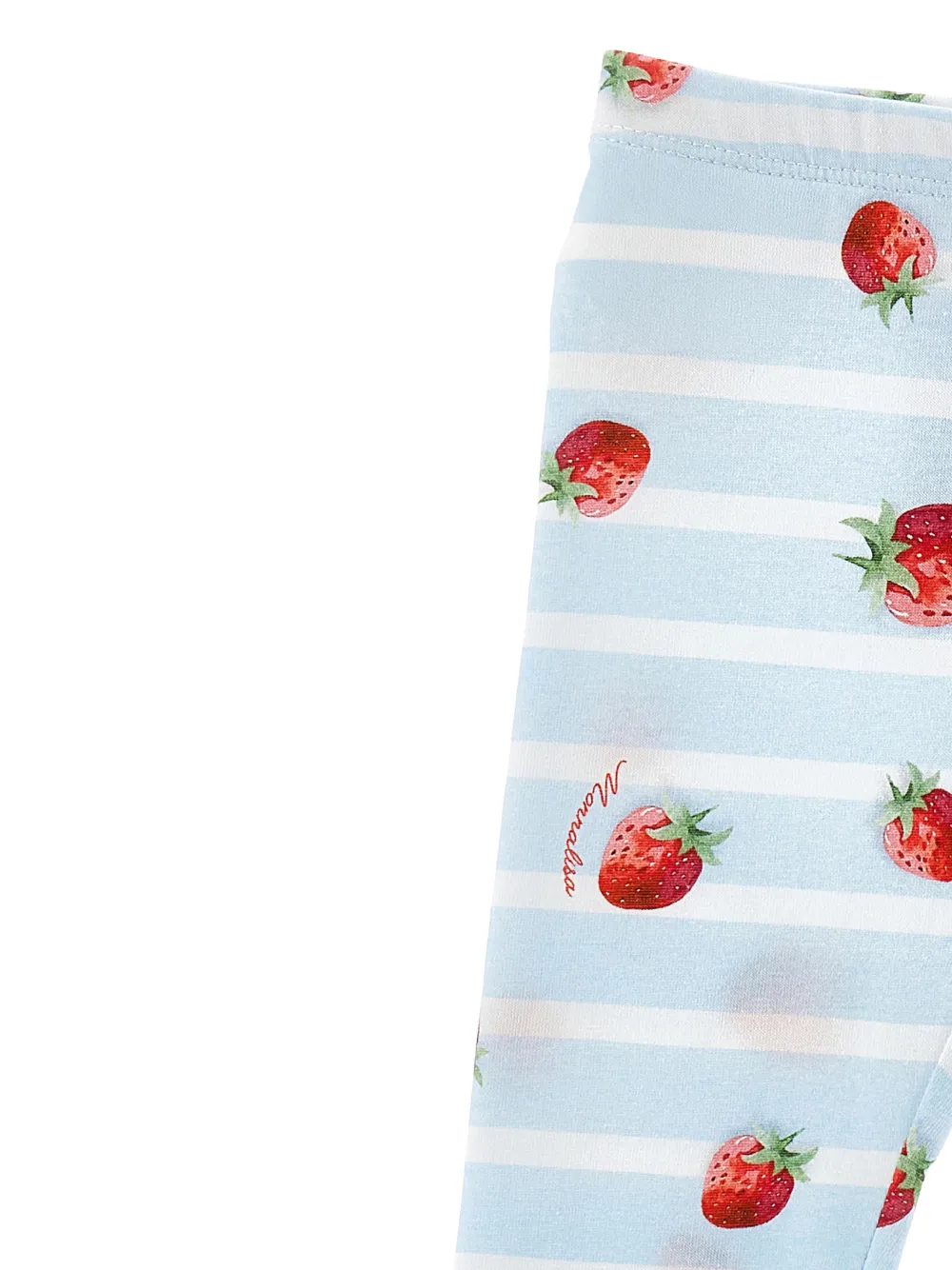 Monnalisa Gestreepte broek met aardbeiprint Blauw