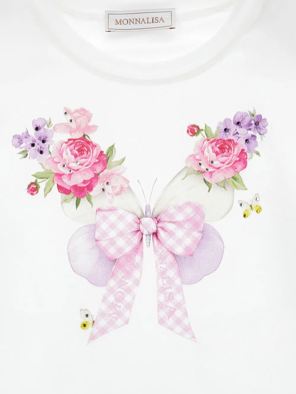Monnalisa T-shirt met grafische print Wit