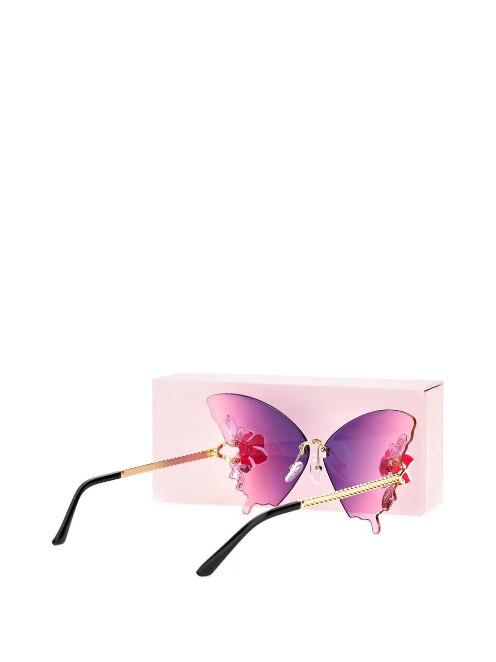 Floral-Detail Butterfly Sunglasses