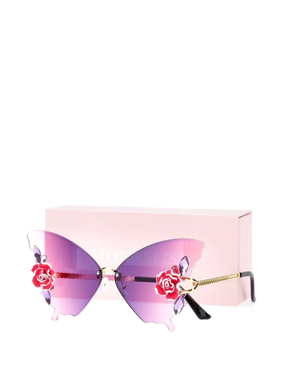 Floral-Detail Butterfly Sunglasses
