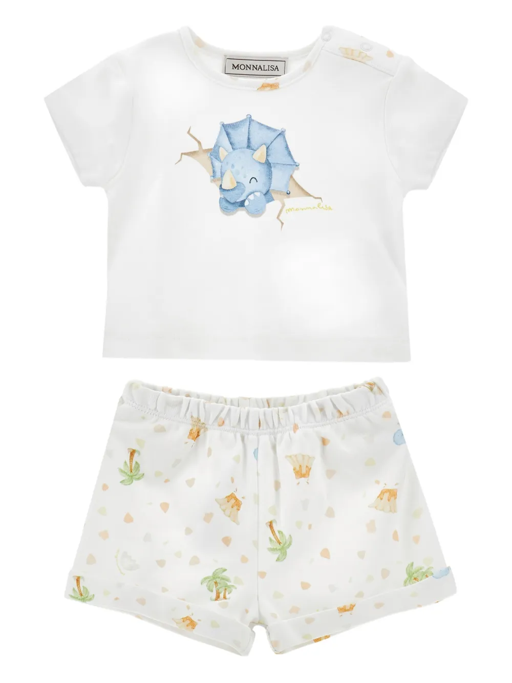 Monnalisa Set con shorts e stampa - Bianco