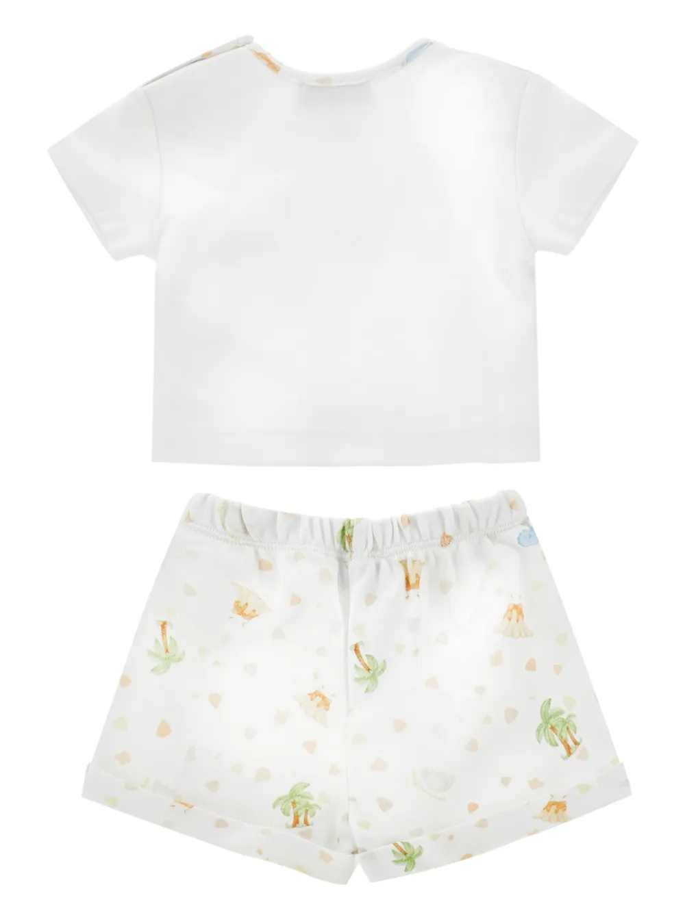  Monnalisa Dinosaur-print Shorts Set - White 