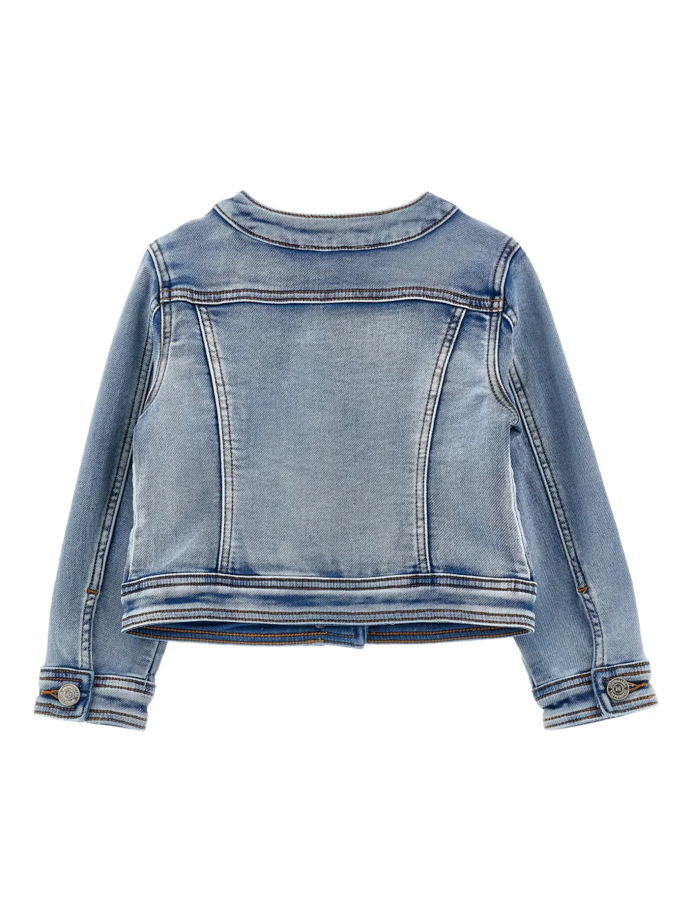 Monnalisa Jack met geborduurde bloemen en ruches Blauw