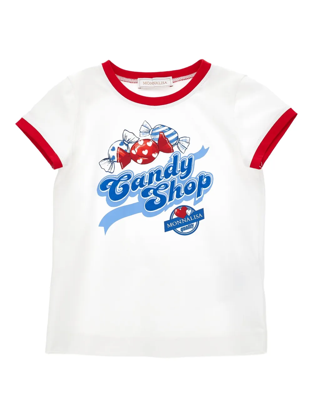 Monnalisa T-shirt Candy Shop con stampa - Bianco