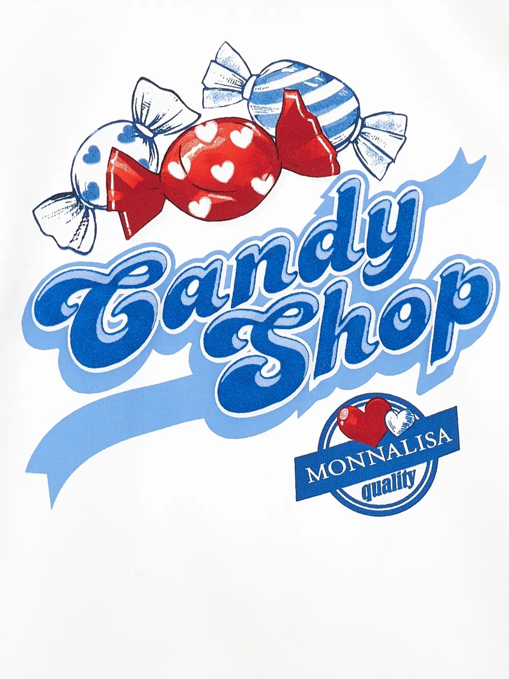  Monnalisa Candy Shop Print T-shirt - White 