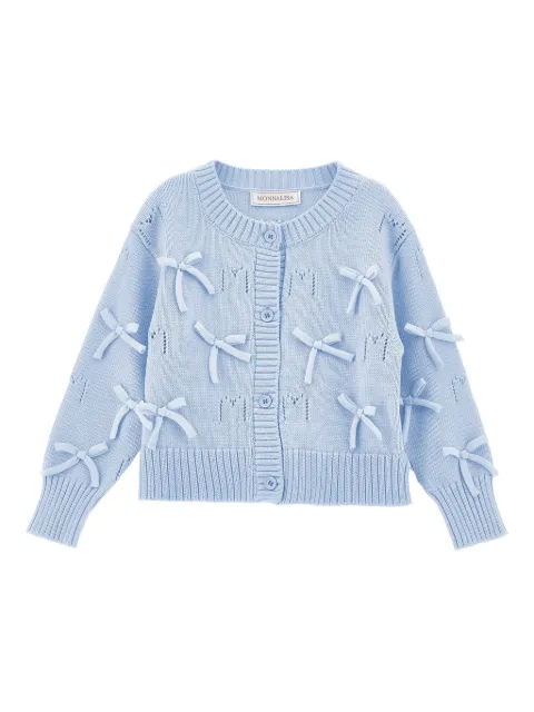 Monnalisa cárdigan con detalle de moño