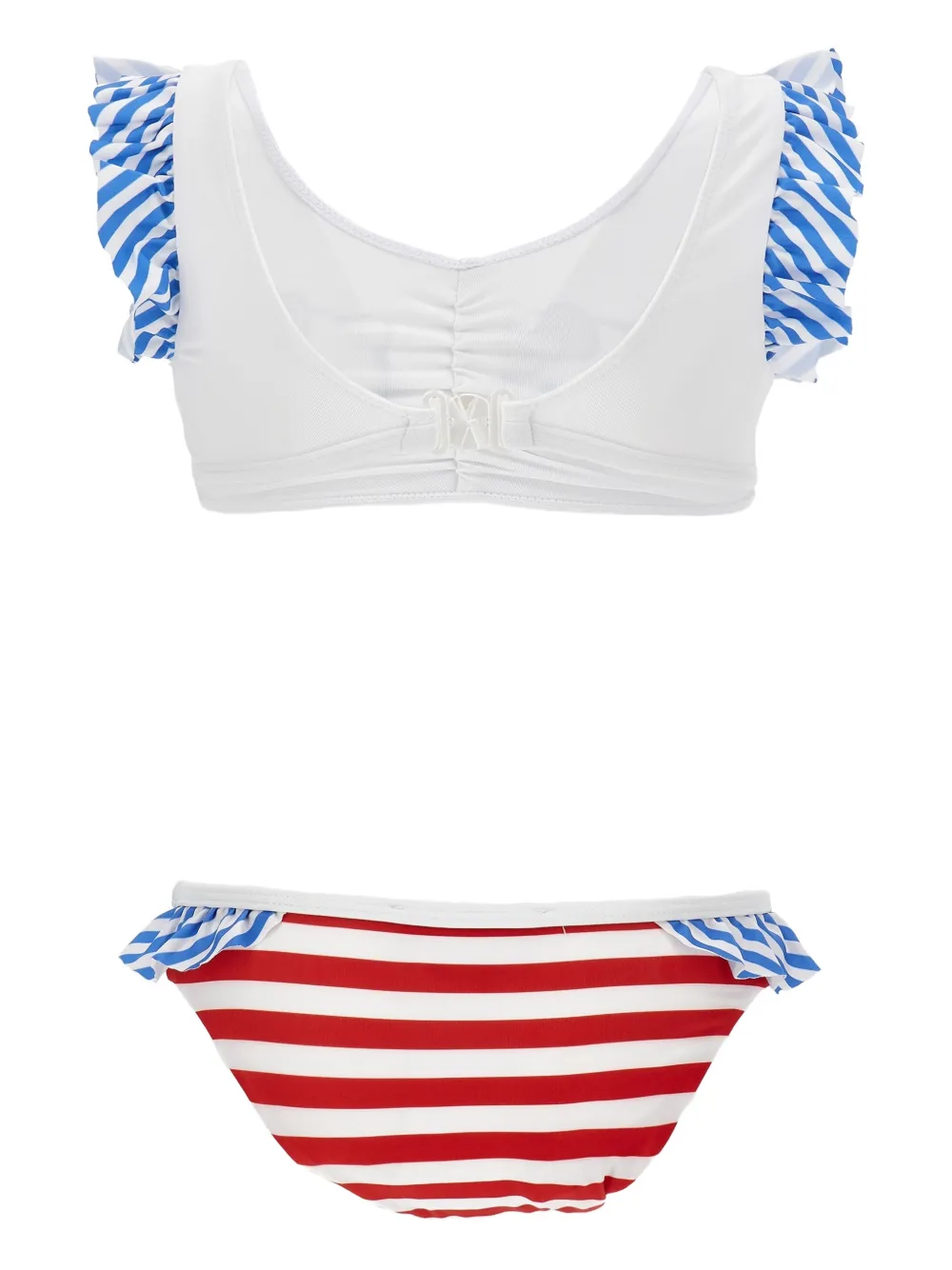  Monnalisa X Sanrio Hello Kitty Striped Ruffled Bikini - White 