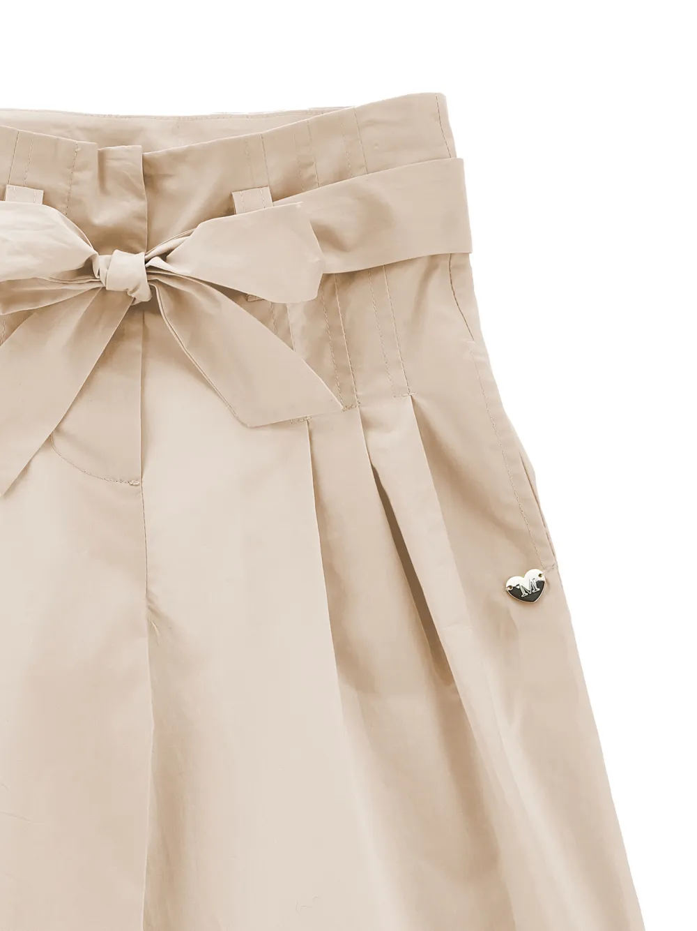  Monnalisa Bow Pleated Trousers - Neutrals 