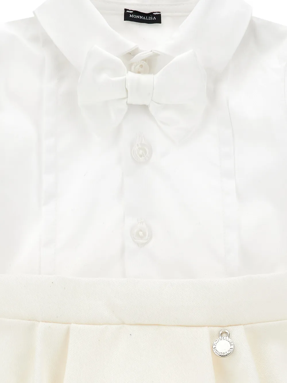  Monnalisa Bow Embellished Romper - White 