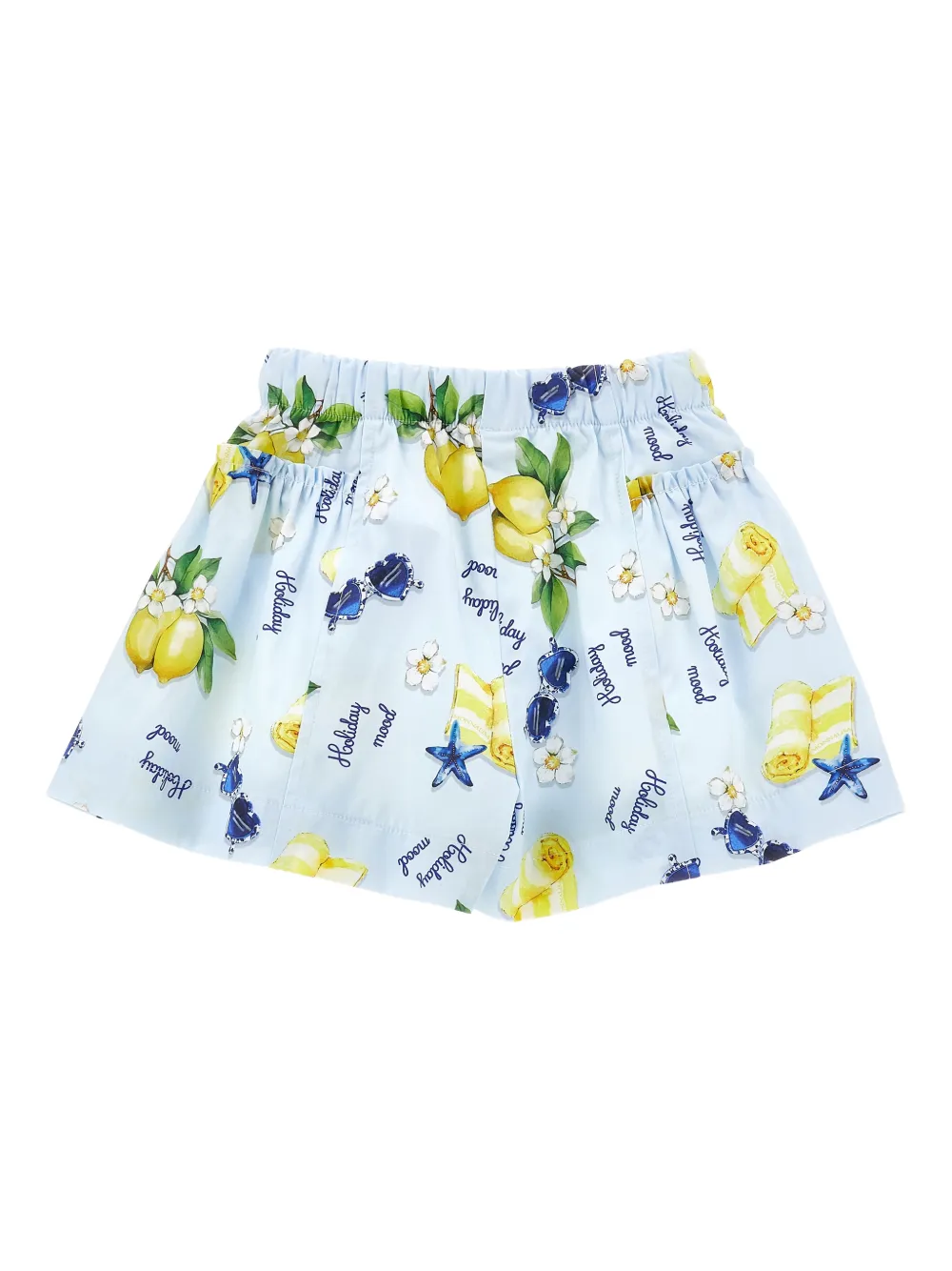 Monnalisa Holiday Mood shorts met print Blauw