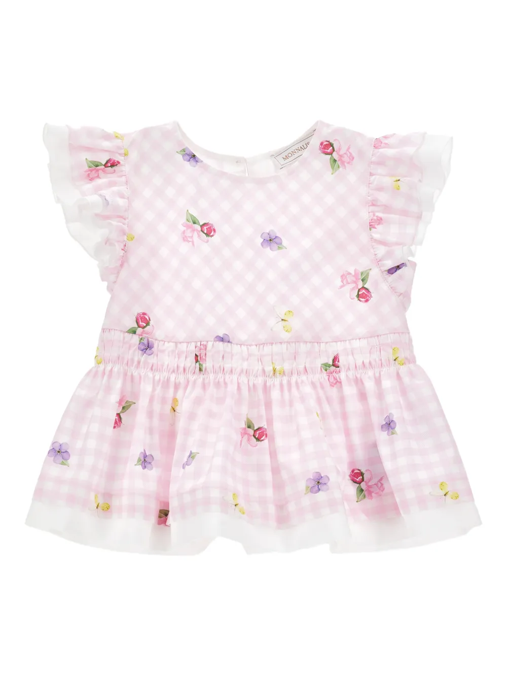 Monnalisa Blusa con ruches sulle maniche - Rosa