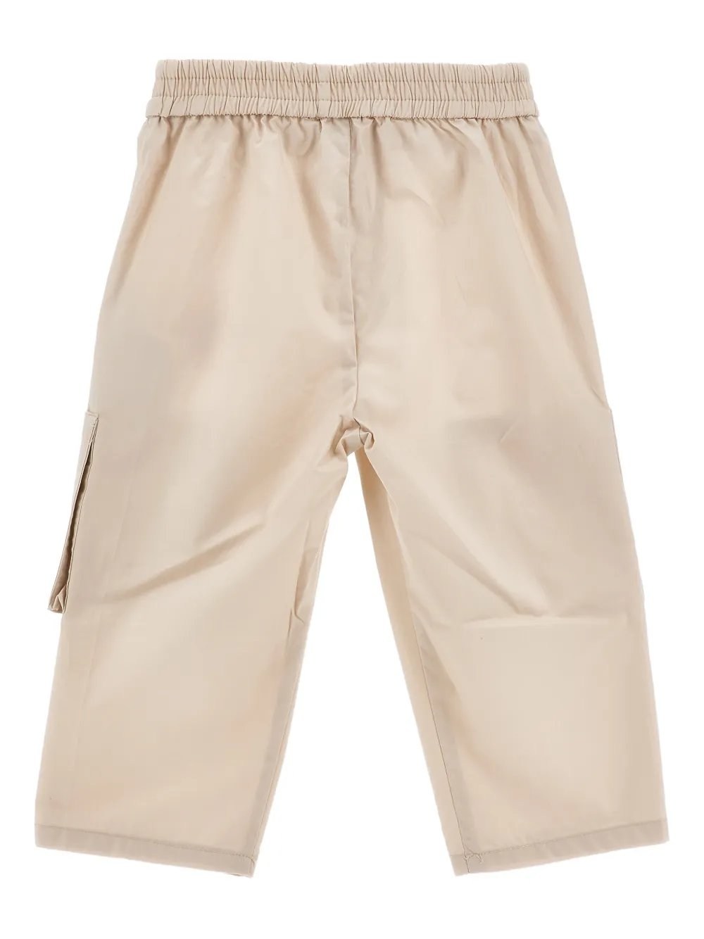  Monnalisa Flower Appliqué Cargo Trousers - Neutrals 