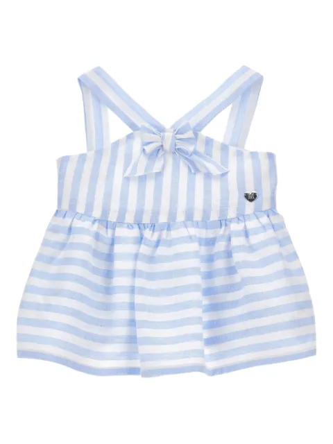 Monnalisa striped bow-detail top
