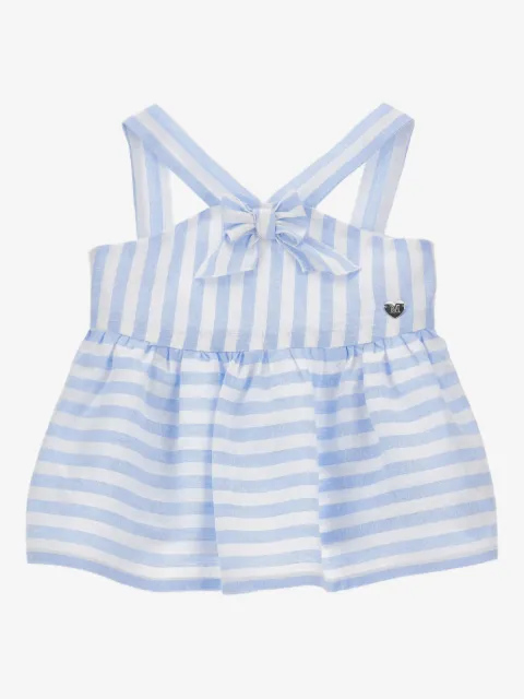 Monnalisa top con detalle de moño y motivo de rayas