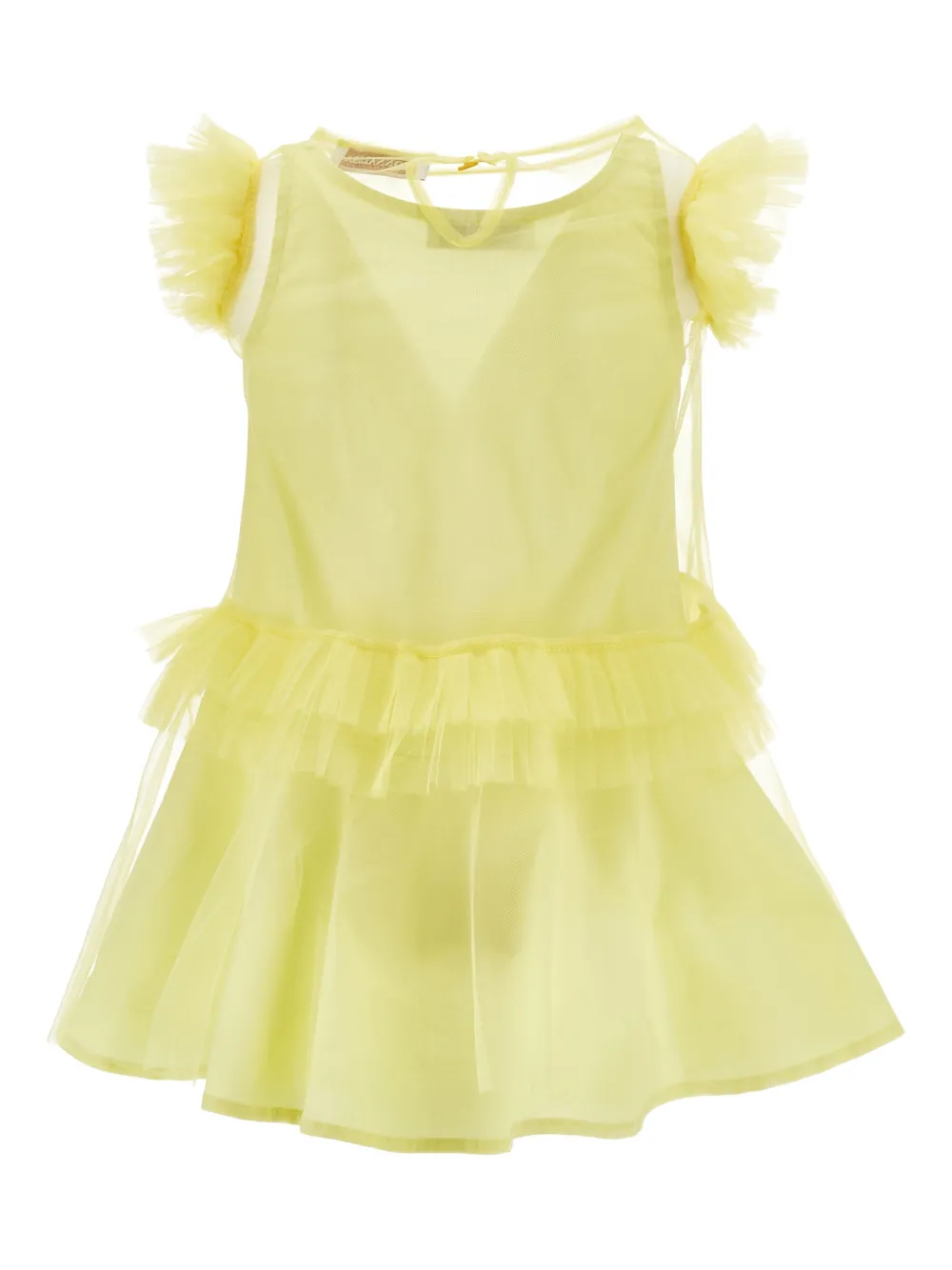  Monnalisa Vestido Con Volantes - Amarillo 