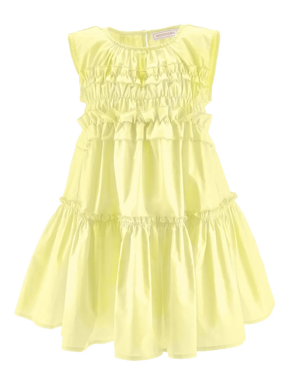 Monnalisa Abito smanicato con ruches - Giallo