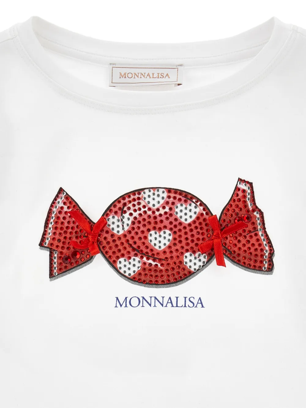 Monnalisa T-shirt met pailletten Wit