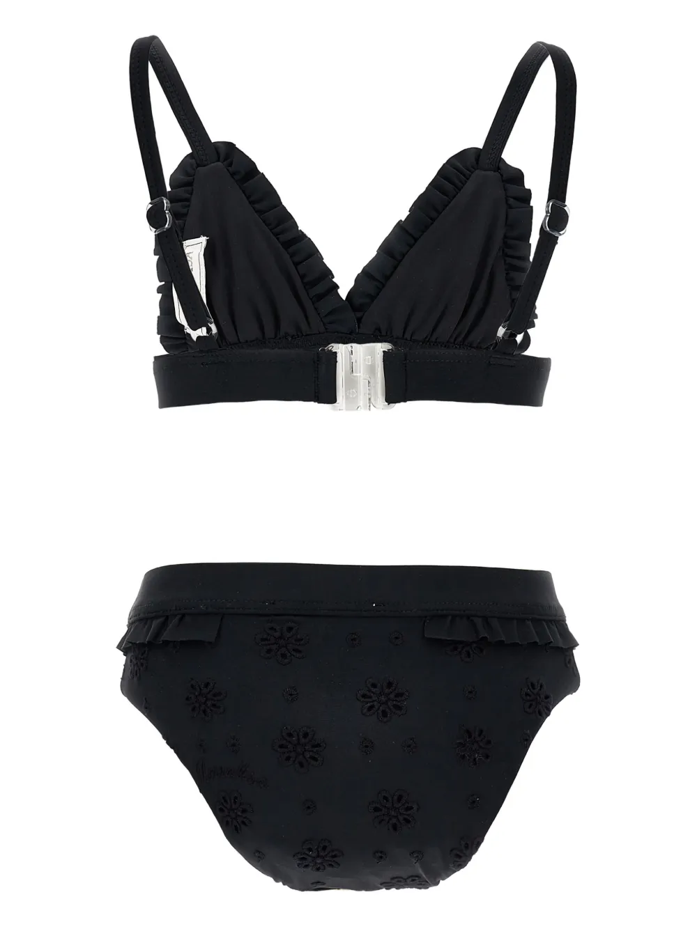  Monnalisa Ruffled Floral Bikini - Black 
