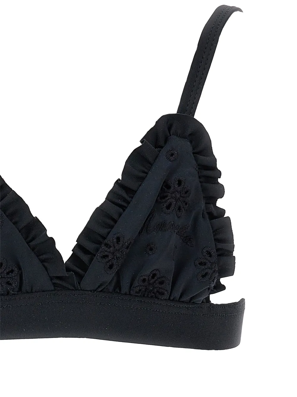  Monnalisa Ruffled Floral Bikini - Black 