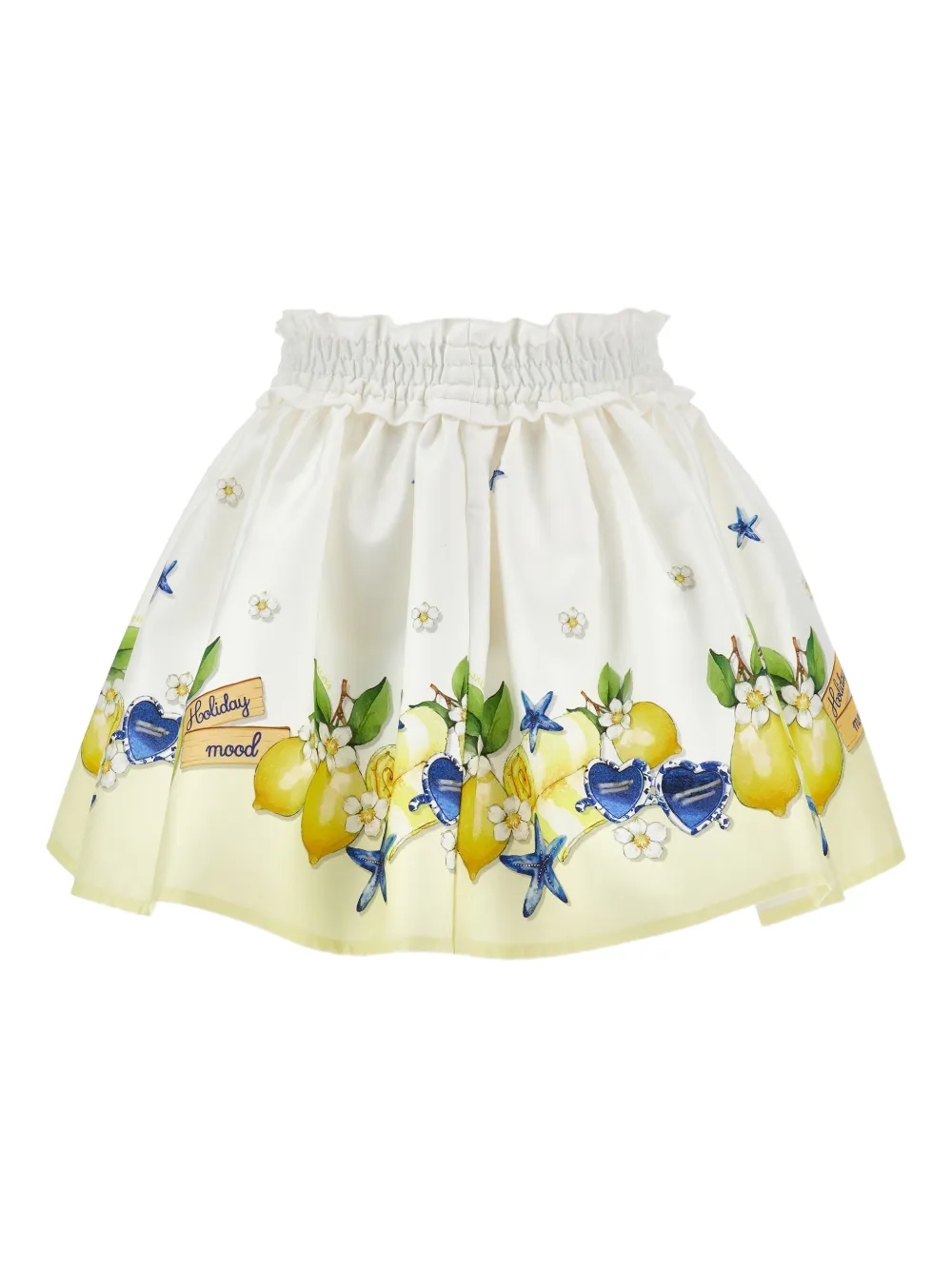 Monnalisa Holiday Mood Print Skirt - White 