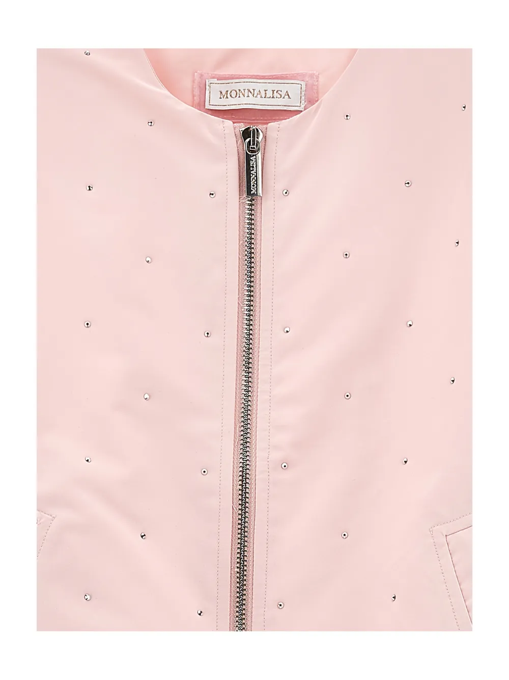  Monnalisa Zip Embellished Jacket - Pink 