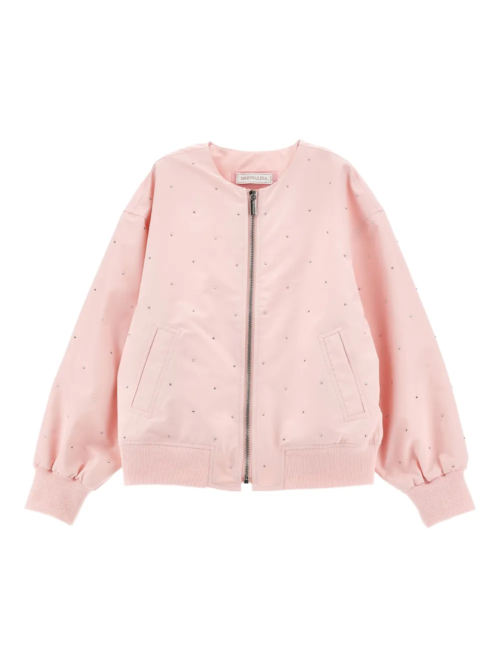 Monnalisa Verzierte Jacke mit Reißverschluss - Rosa