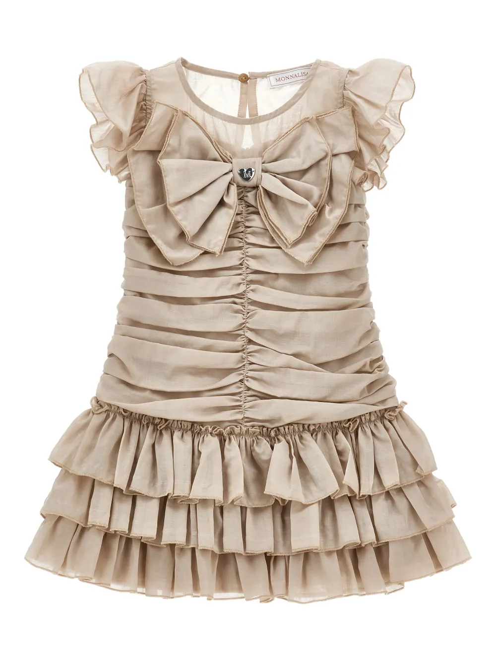 Monnalisa Abito con ruches - Toni neutri
