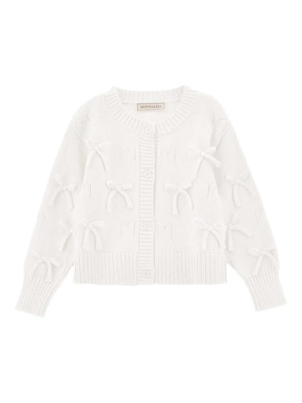 Monnalisa Cardigan con decorazione - Bianco