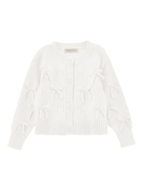 Monnalisa bow-embellishment cardigan
