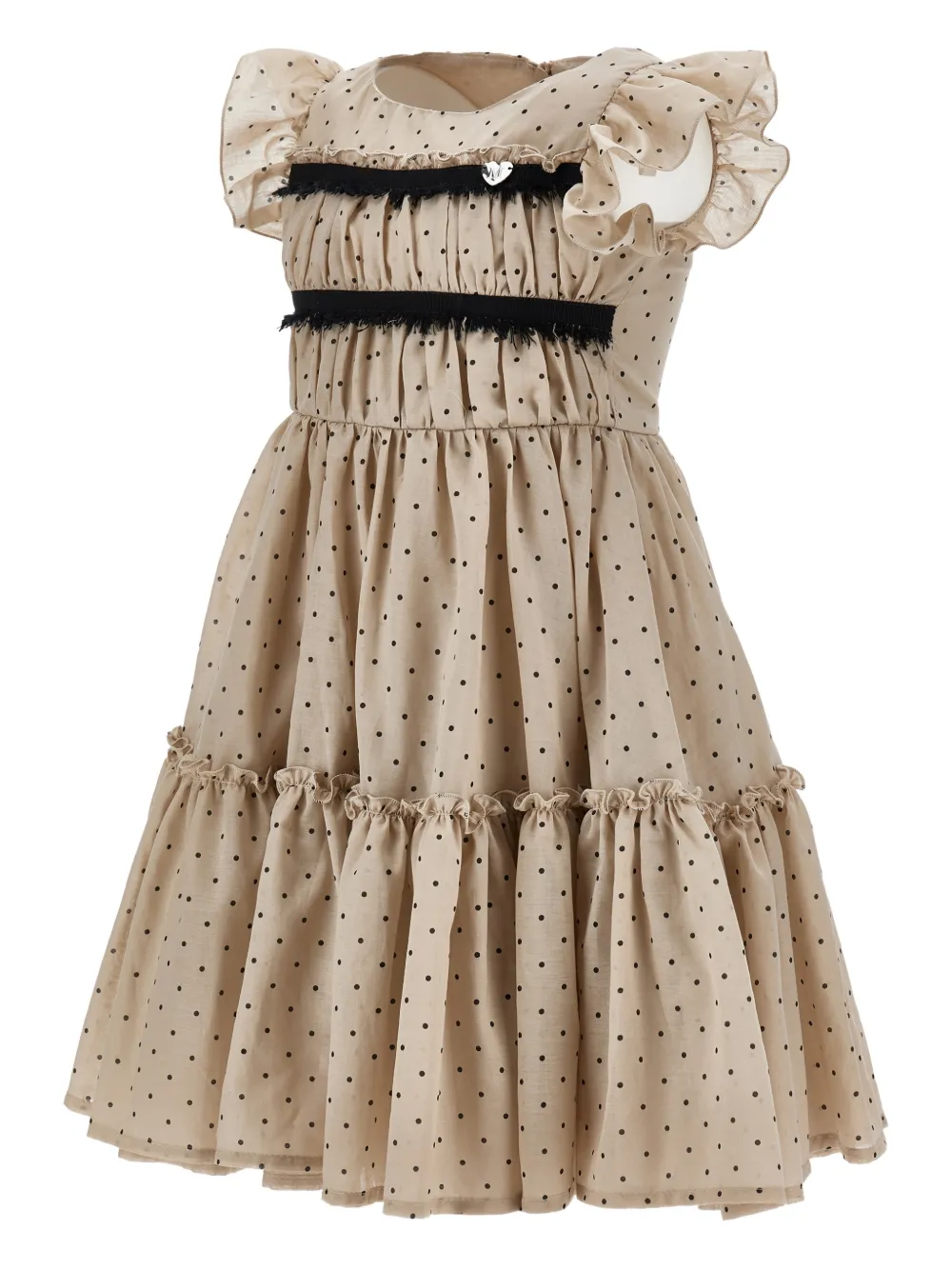 Monnalisa Jurk met stippen Beige