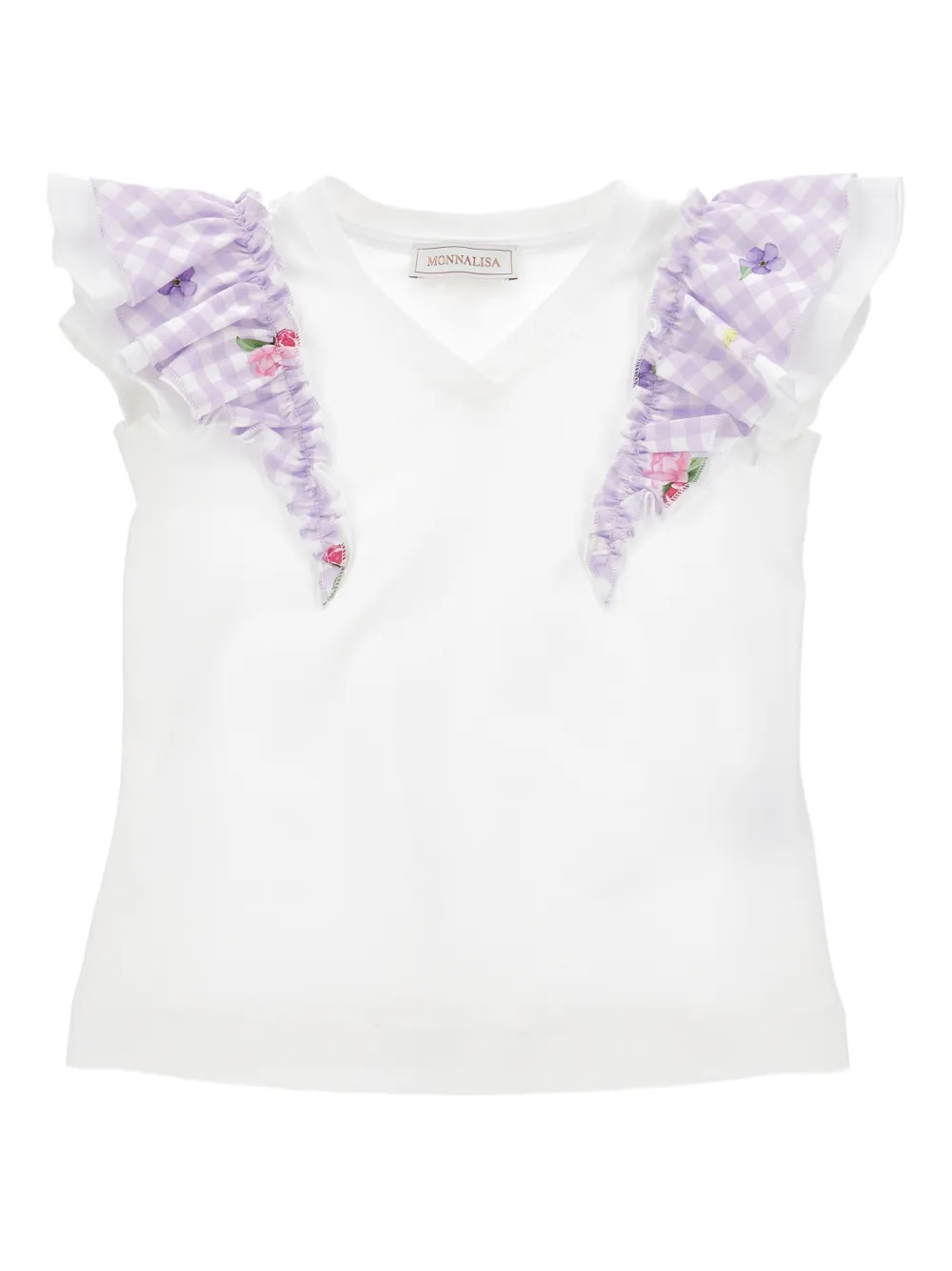 Monnalisa T-shirt con ruches - Bianco