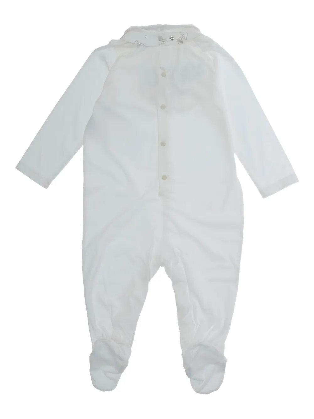 Emporio Armani Kids Katoenen romperset met kraag Wit