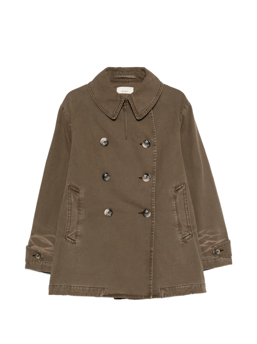 6397 Great double-breasted collared jacket - Marrone