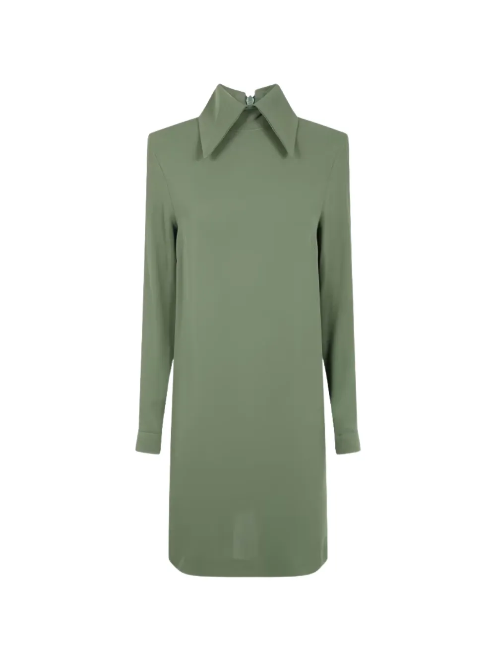 Semicouture Gianii collared long-sleeve mini dress - Verde