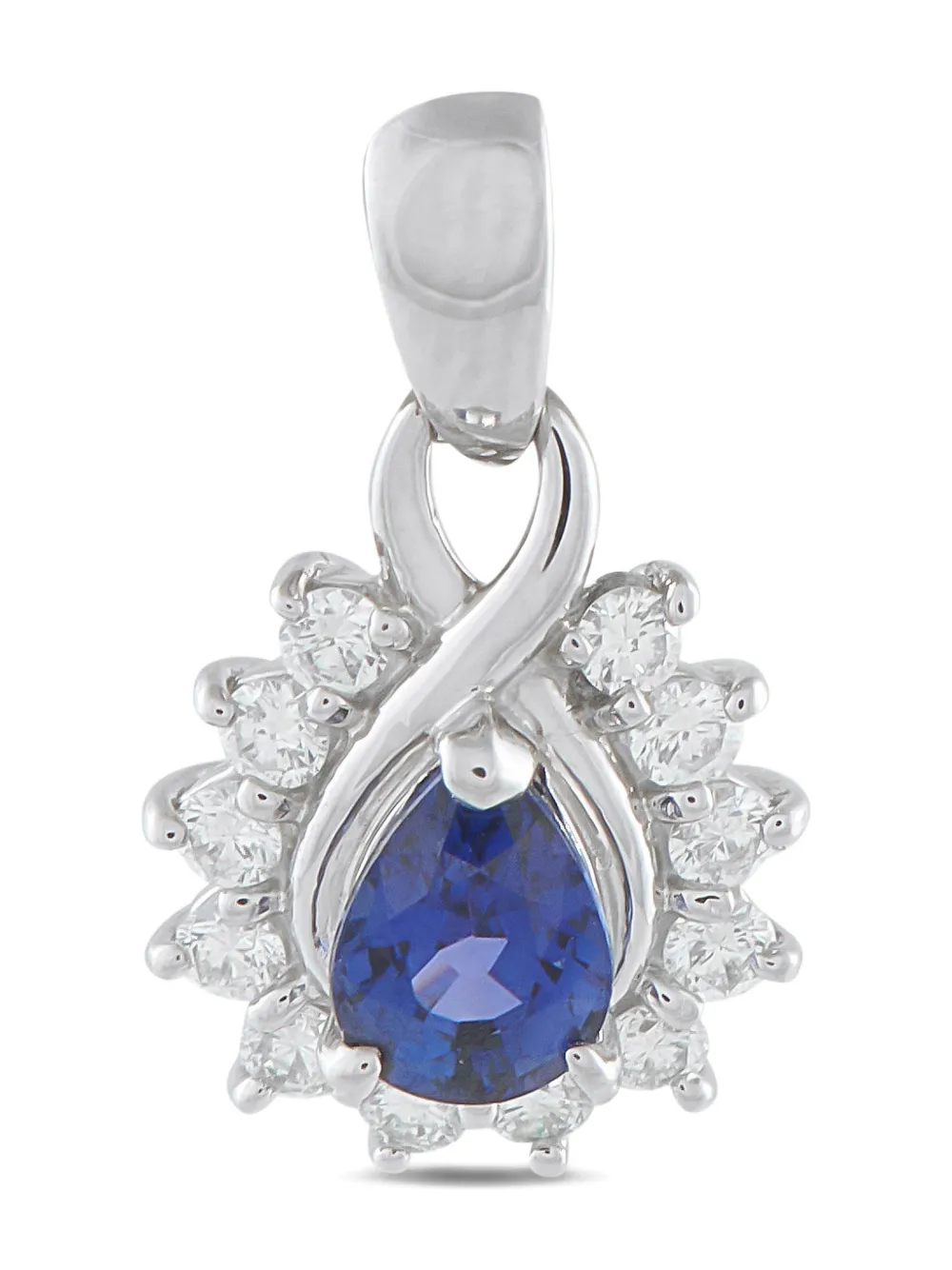 LB Exclusive platinum diamond and sapphire pendant - Argento
