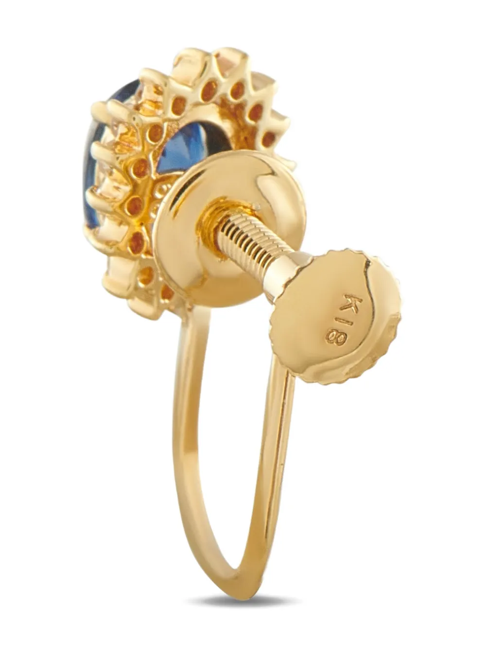 LB EXCLUSIVE Pre-owned 18k Yellow Gold Diamond And Sapphire Earrings