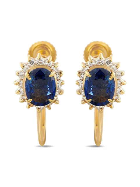 LB Exclusive 18K yellow gold diamond and sapphire earrings