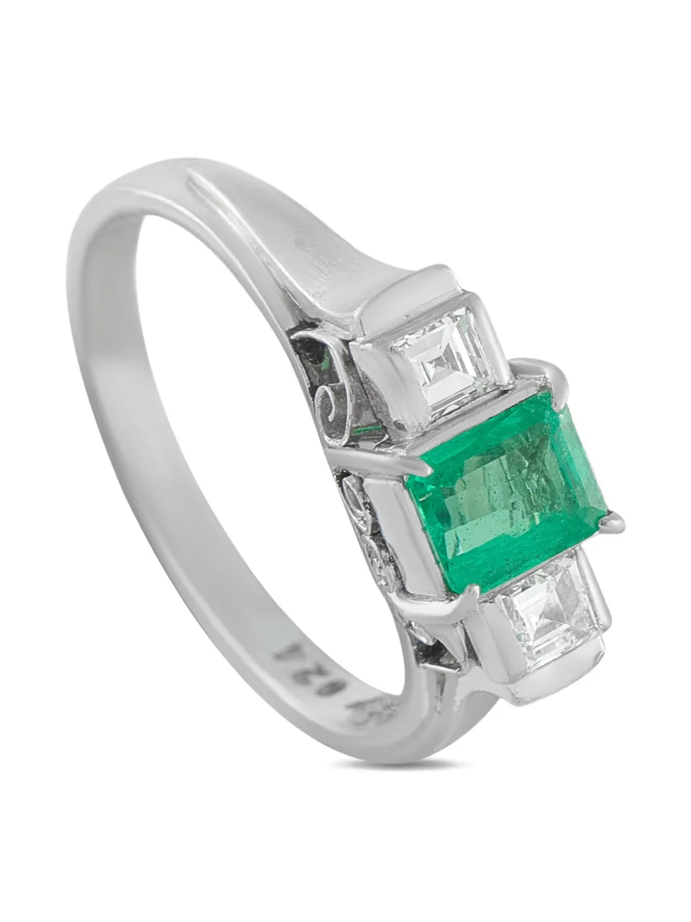 LB Exclusive platinum diamond and emerald ring - シルバートーン LB Exclusive platinum diamond and emerald ring - シルバートーン