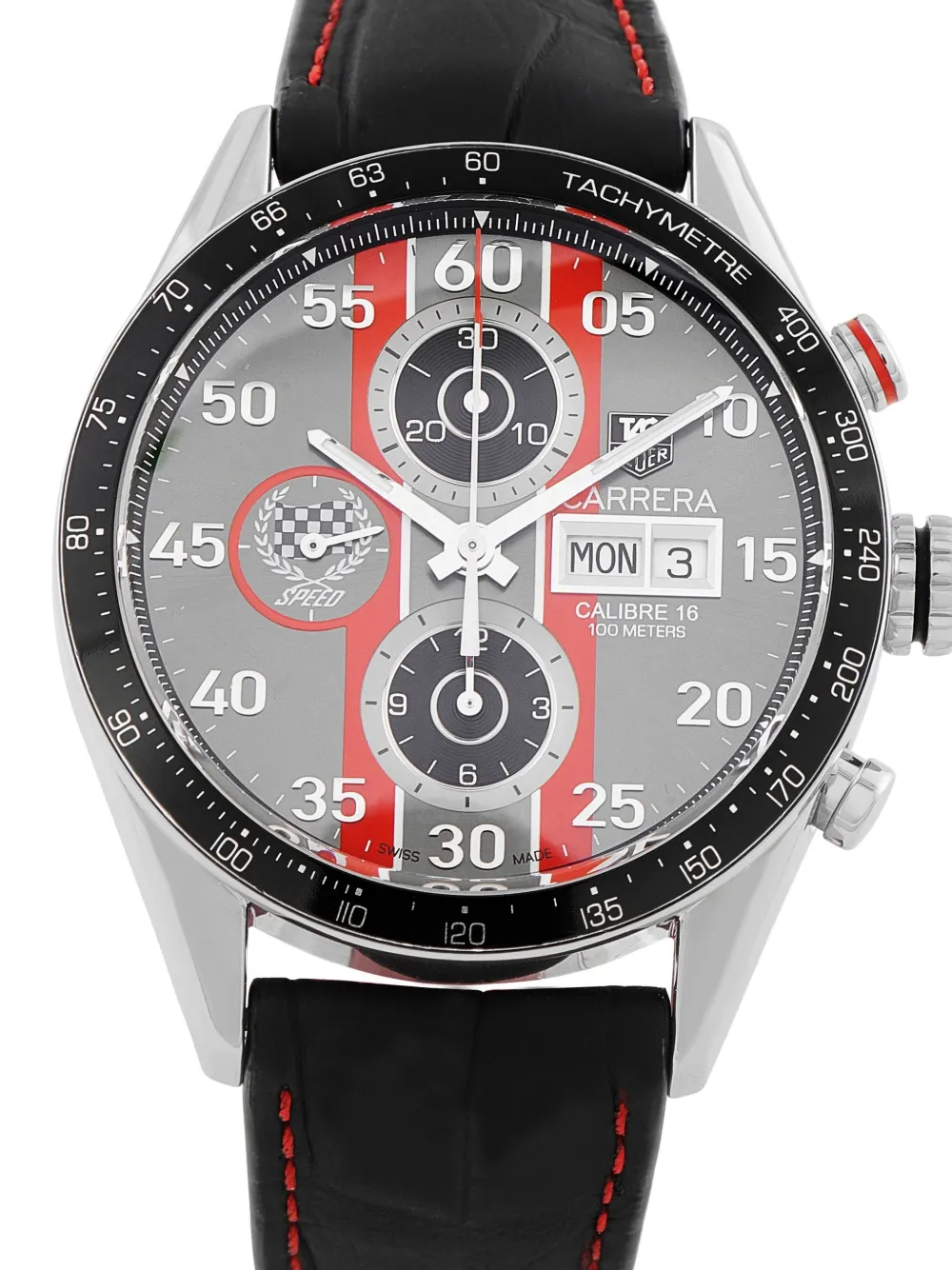 Pre-owned Tag Heuer Carrera Goodwood Festival Of Speed 43mm In Black