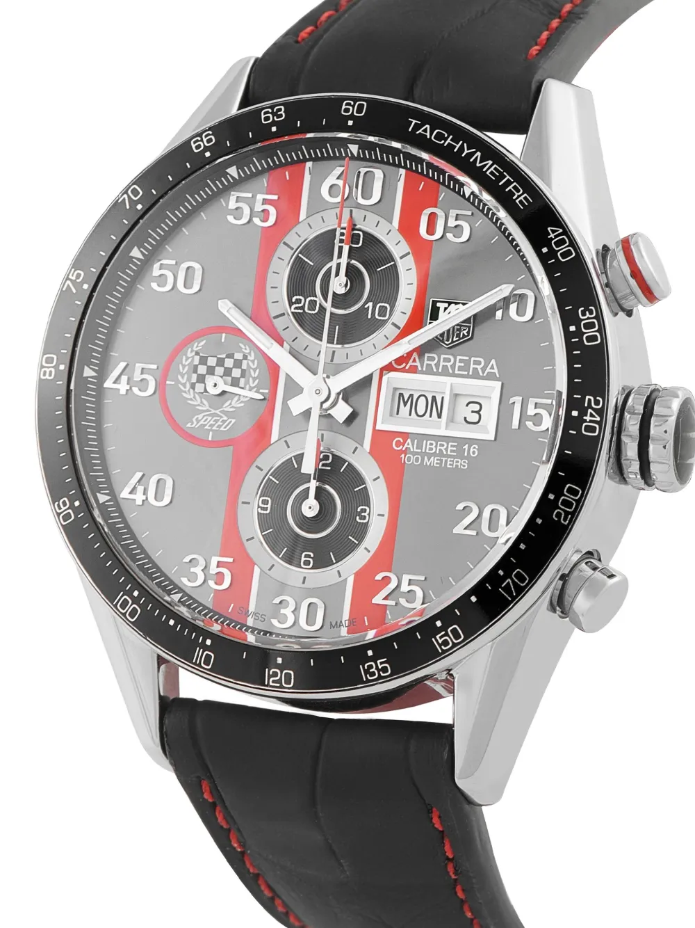 Pre-owned Tag Heuer Carrera Goodwood Festival Of Speed 43mm In Black