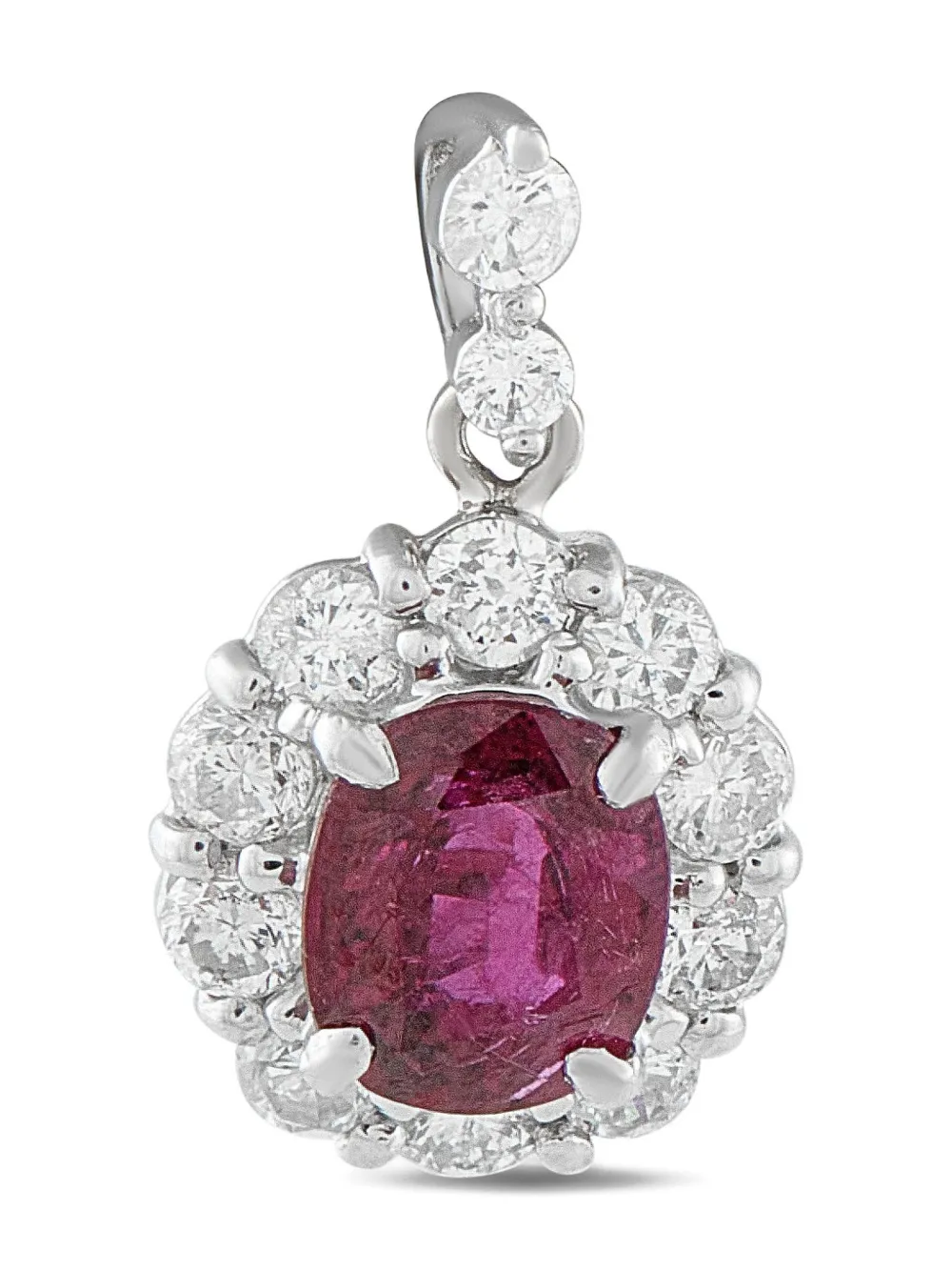 LB Exclusive platinum diamond and ruby pendant | Silver | Image 1