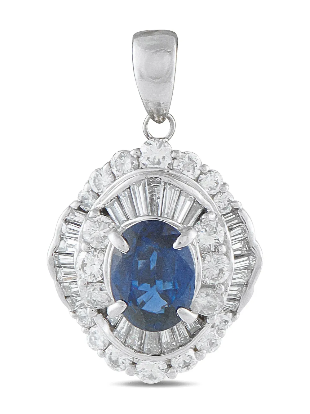 LB Exclusive platinum Ballerina diamond and sapphire pendant - Argento