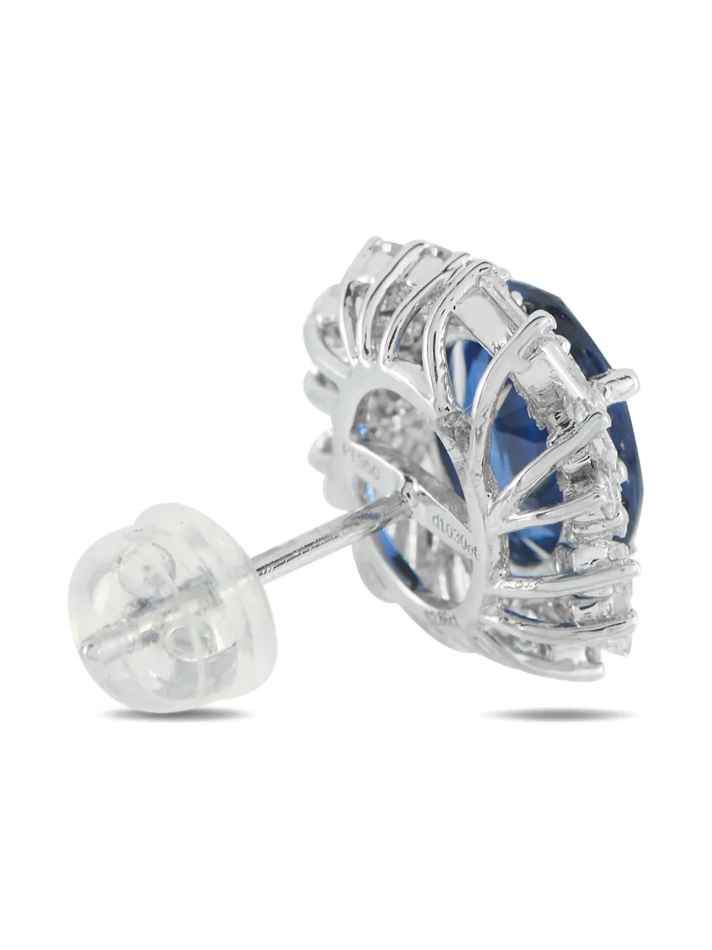 LB EXCLUSIVE Pre-owned Platinum Diamond And Sapphire Earrings In Silver