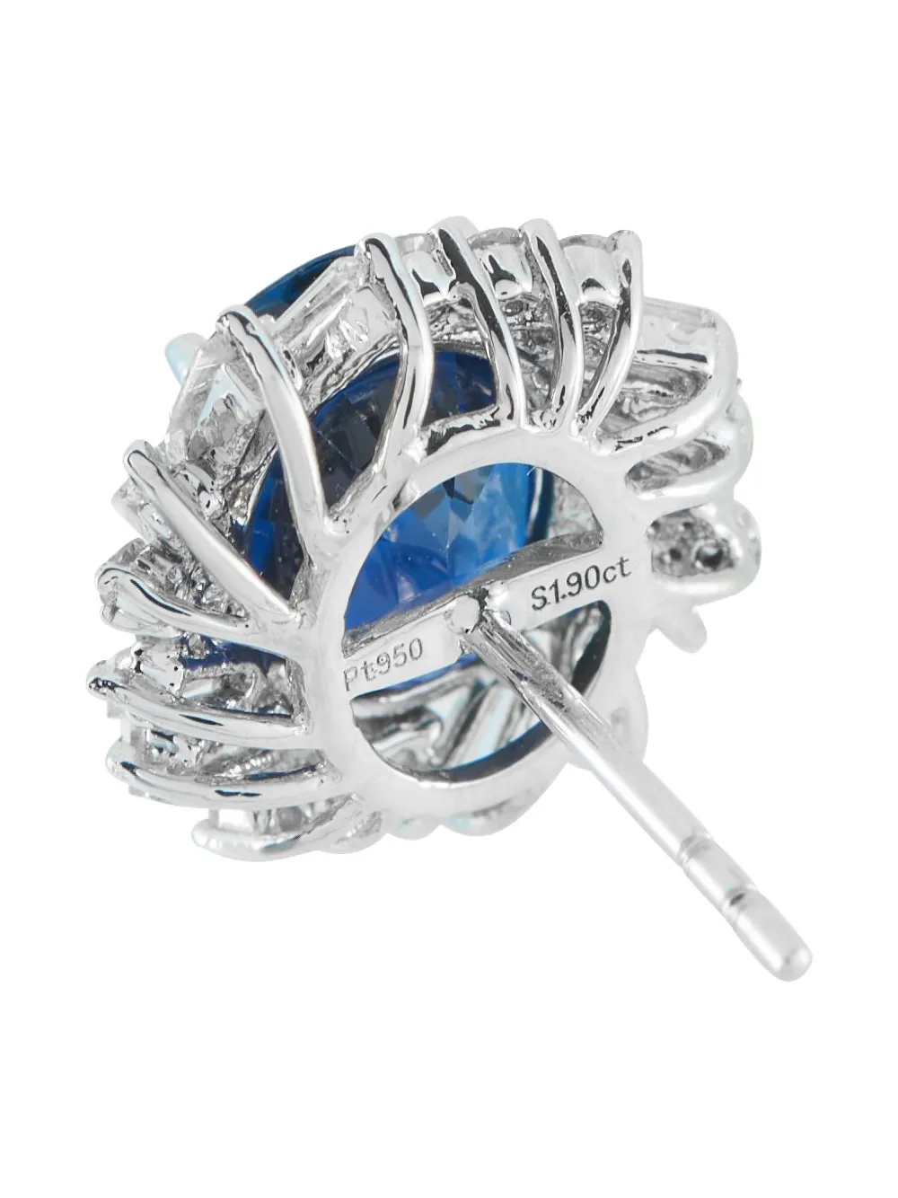 LB EXCLUSIVE Pre-owned Platinum Diamond And Sapphire Earrings In Silver