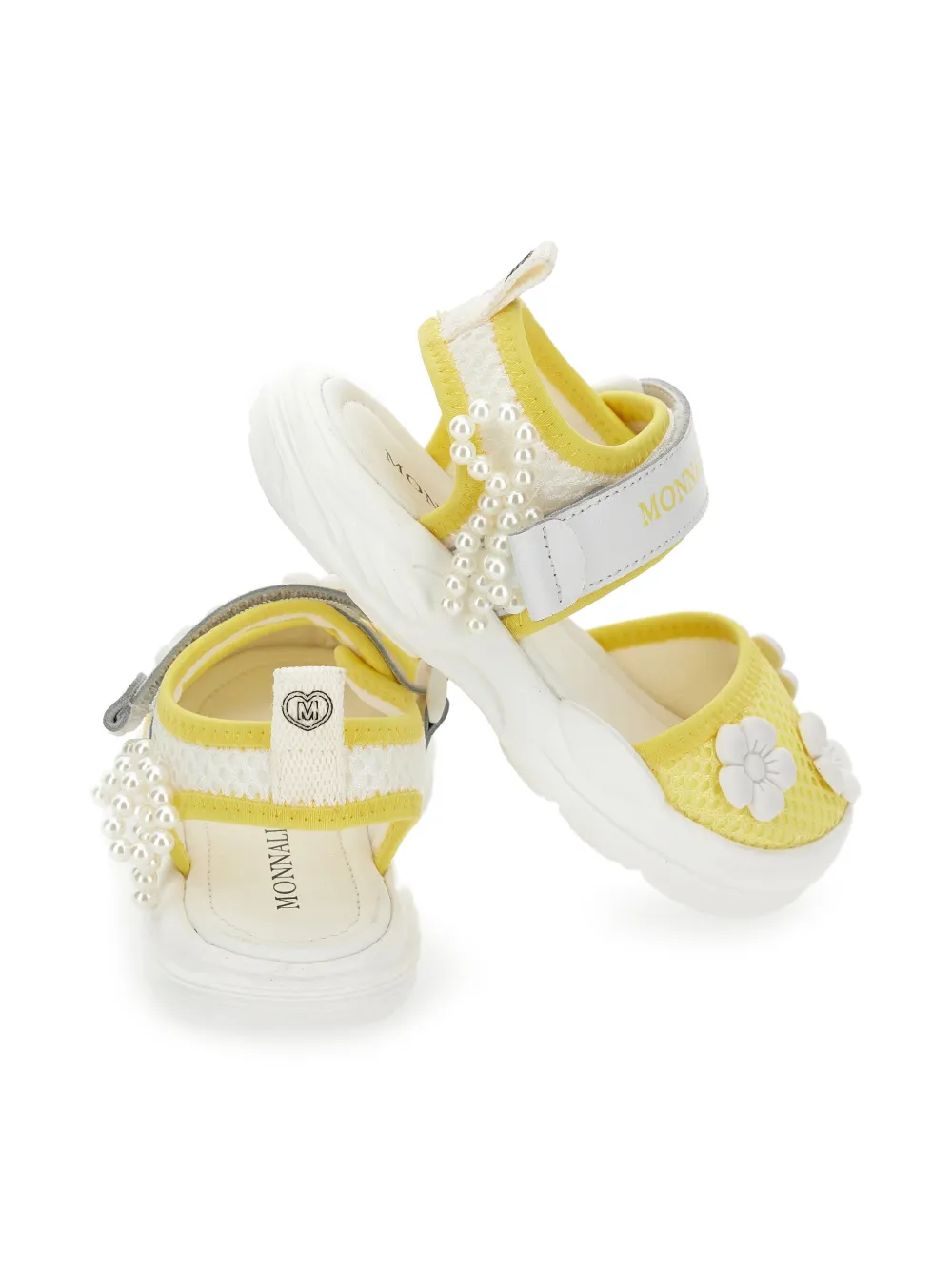 Monnalisa Sandalen met bloemparel Geel