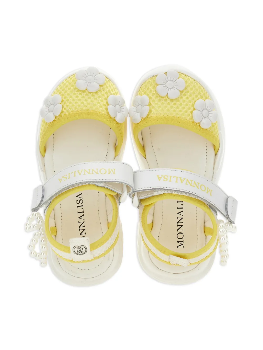 Monnalisa Sandalen met bloemparel Geel